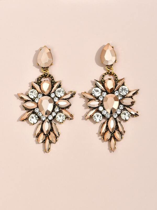 Rhinestone Drop Earrings Multicolor/one-size