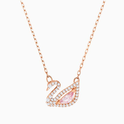 Pink Zirconia Dazzling Swan Necklace